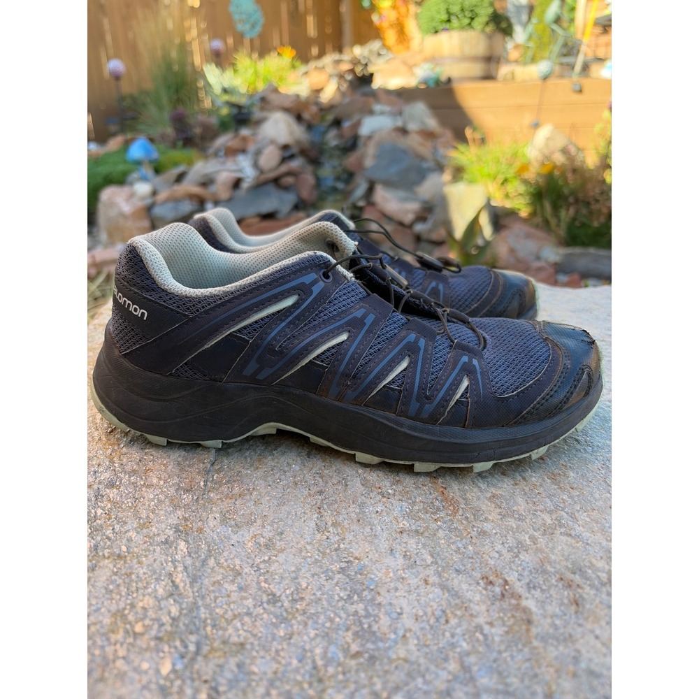 Salomon Womens Trail Running Shoes Navy Blue Black 394681 Size 6.5